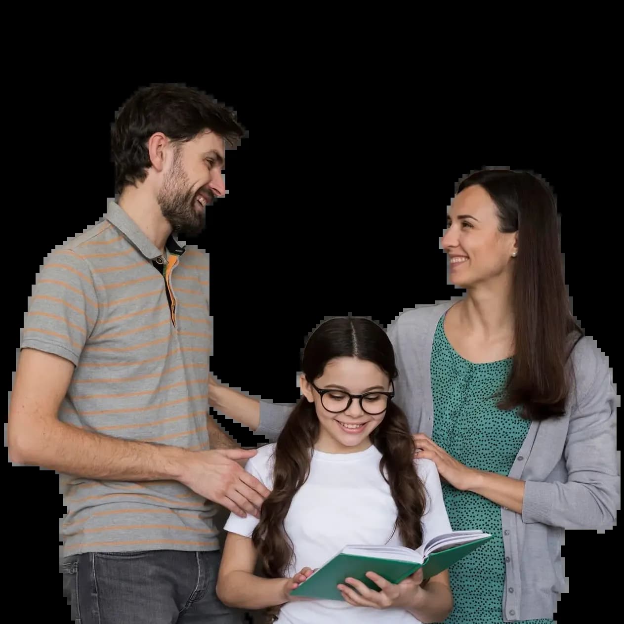 Happy family in their new home